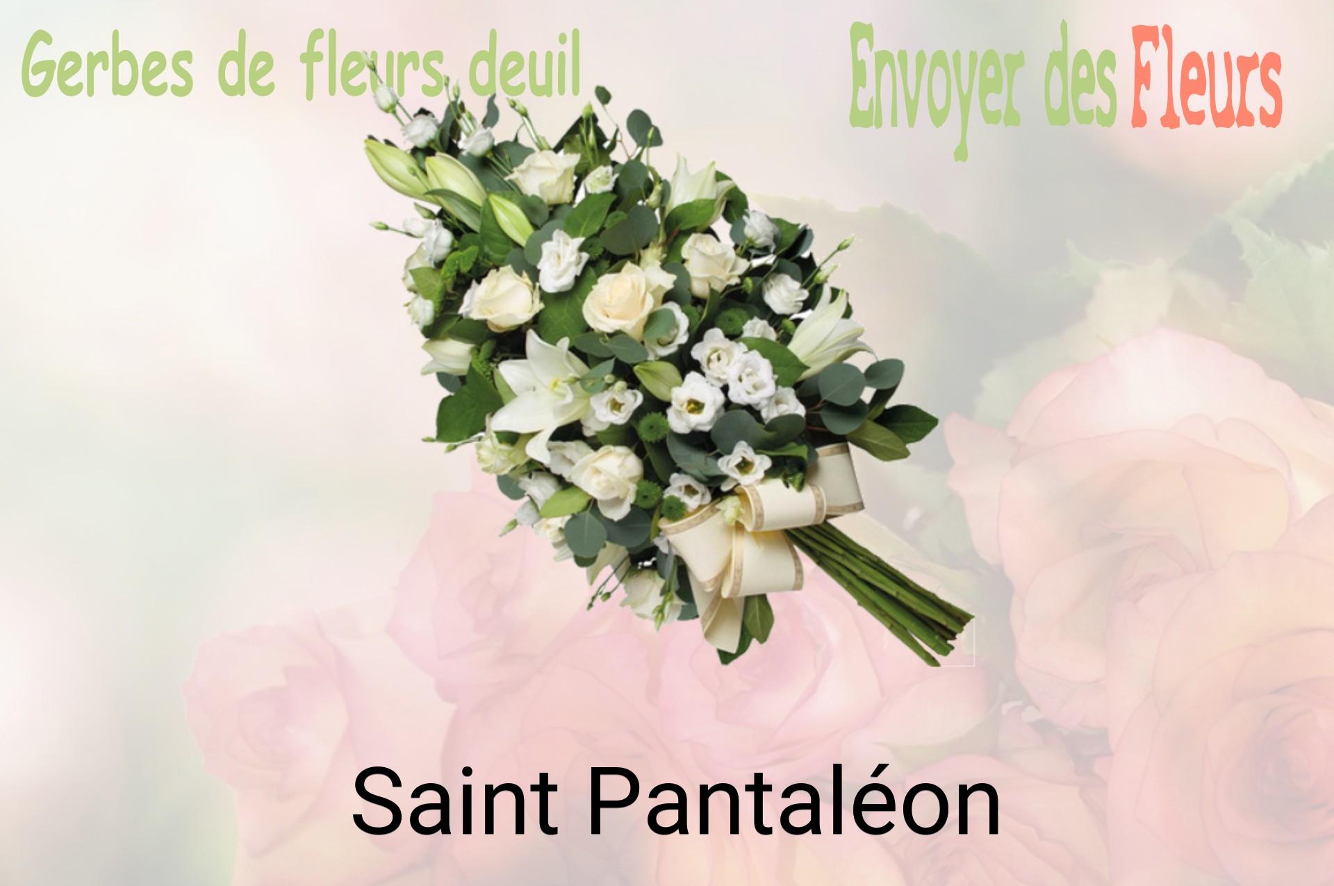 Gerbe de fleurs de deuil livrée à Saint-Pantaléon